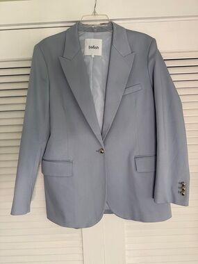 NWT! ba&sh Pale Blue Single-Button Tailored Blazer - Size 3 (US L)